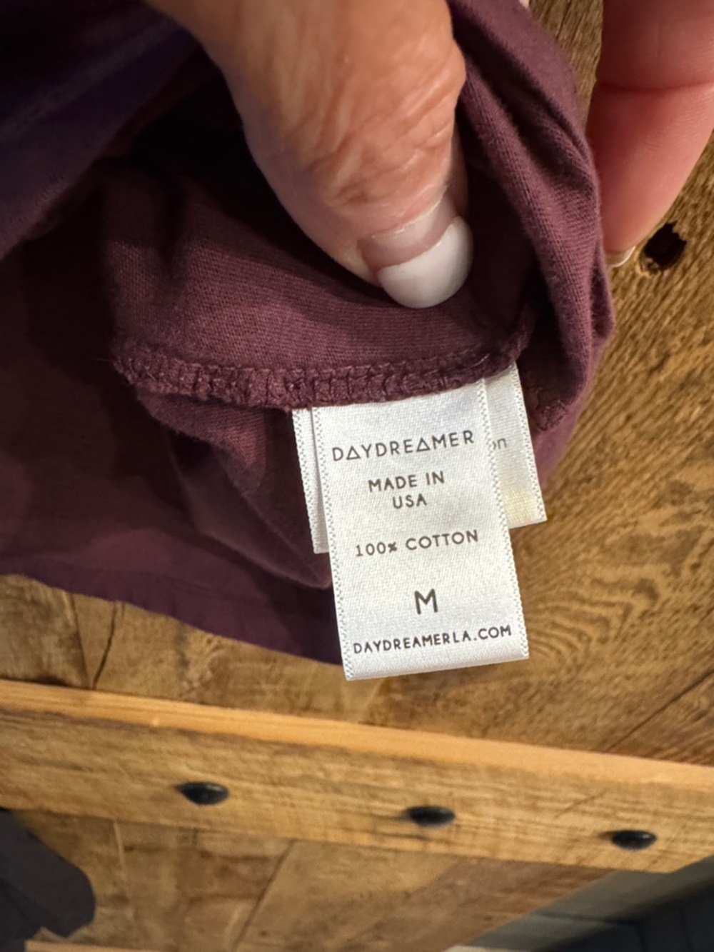 Daydreamer Plum Graphic Tee with Cream Print - Picture 4 of 5